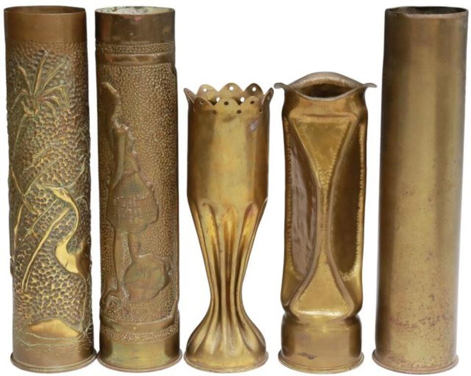 Appraisal: lot of French WWI-era trench art vases fashioned from artillery