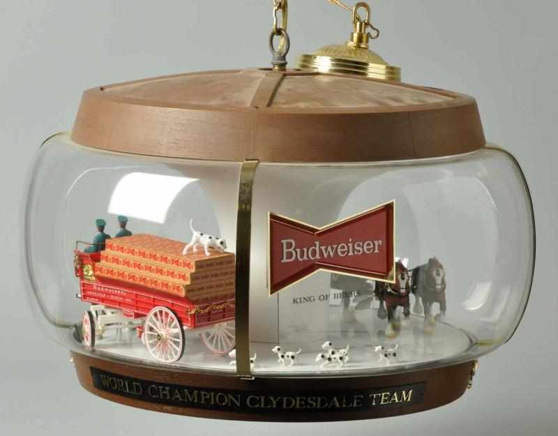 Appraisal: Budweiser Clydesdale Team Hanging Globe Lamp Description Circa s Working