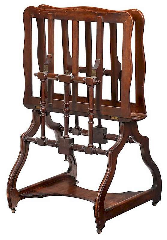 Appraisal: Victorian Walnut Folio Stand probably American th century walnut throughout