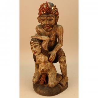 Appraisal: th C Polychromed Maternity African Sculpture th C Polychromed Maternity