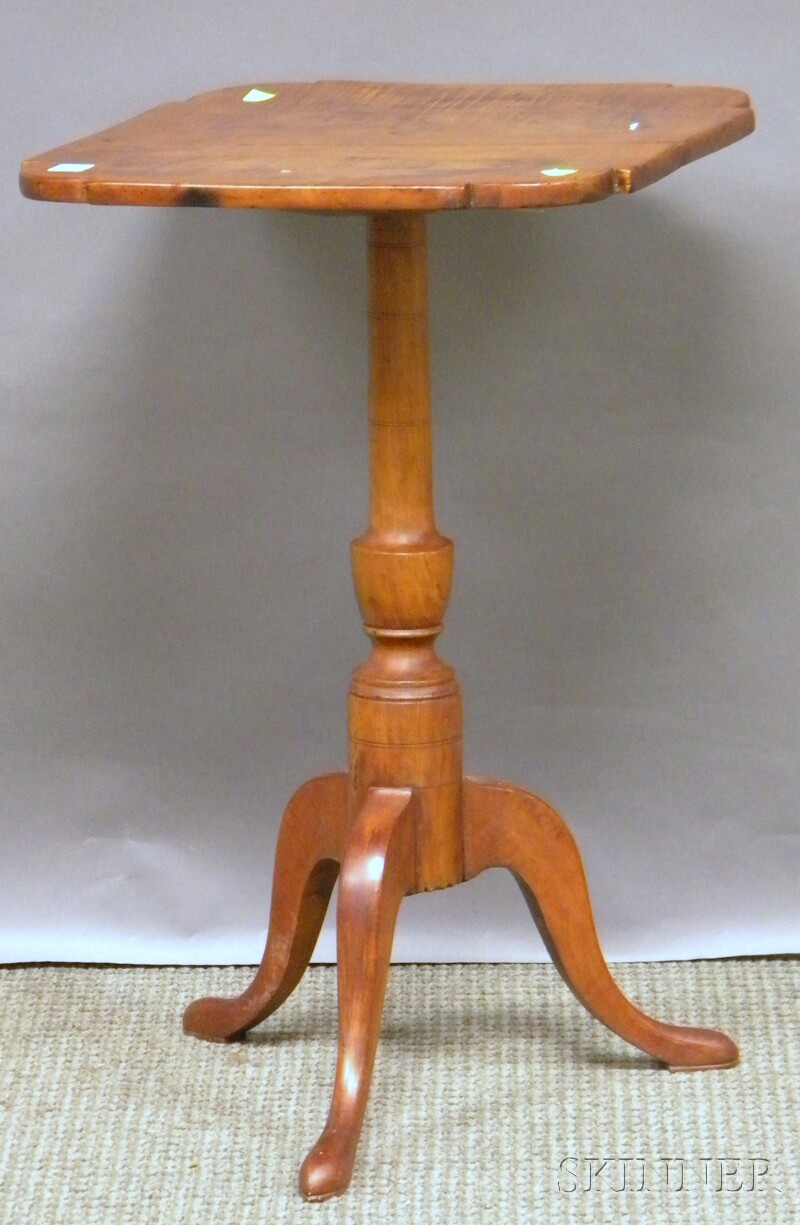 Appraisal: Federal Tiger Maple and Cherry Candlestand