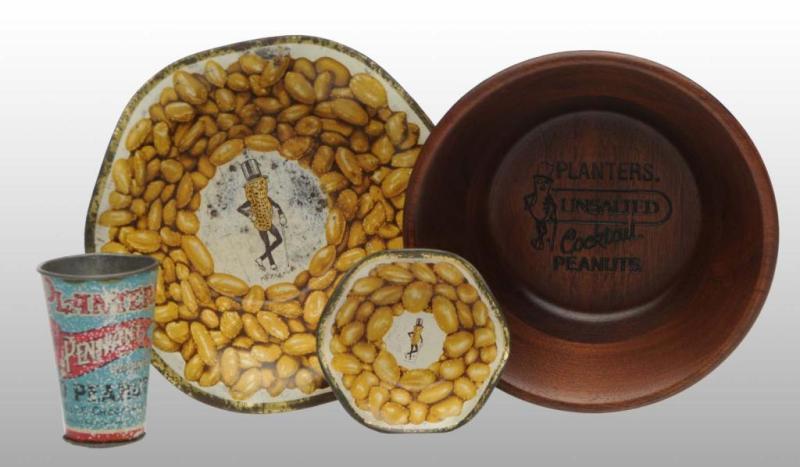 Appraisal: Lot of Planters Peanut Dishes with Scoop Condition Good