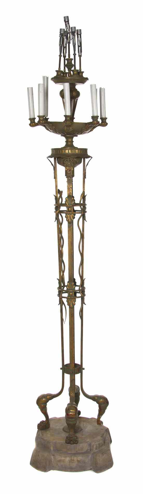 Appraisal: A Neoclassical Gilt Bronze Torchiere having thirteen lighting elements over