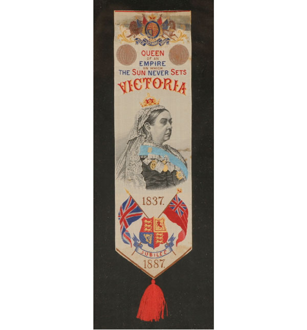 Appraisal: Two Stevengraph woven silk ribbons bookmarks featuring Queen Victoria Largest