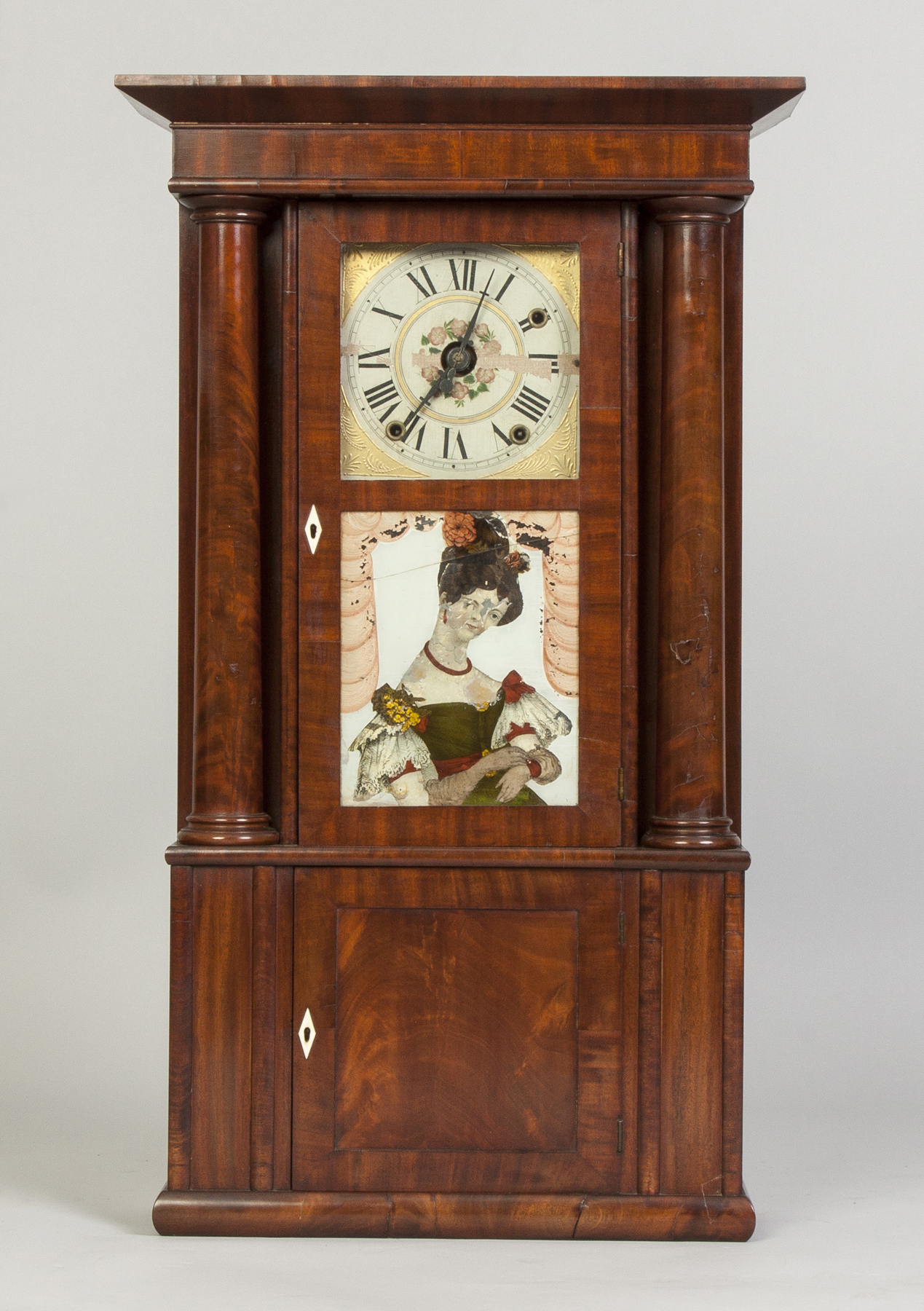 Appraisal: Rodney Brace Salem Bridge MA Empire Shelf Clock Figured mahogany