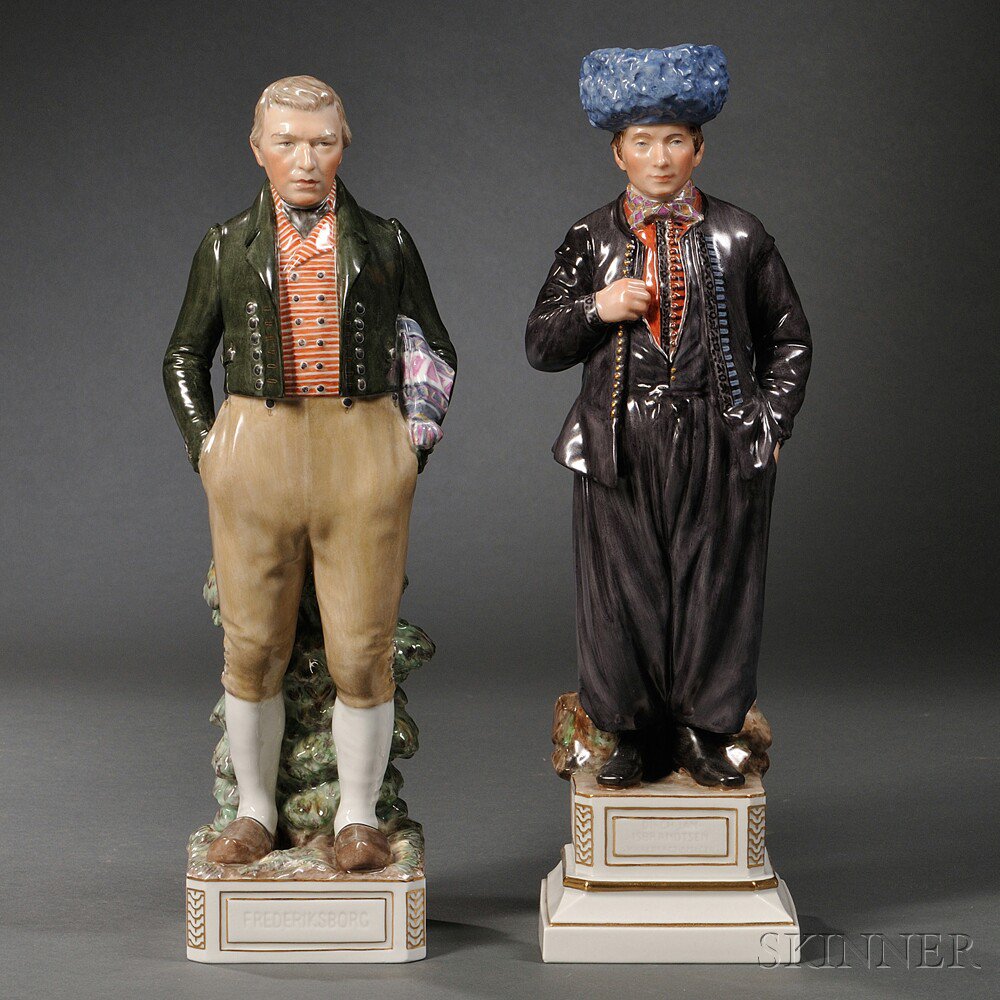 Appraisal: Two Royal Copenhagen Porcelain Figures of Men Denmark th century