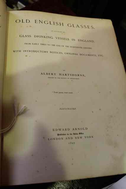 Appraisal: BOOK Old English Glasses by Hartshorne published leather and calf