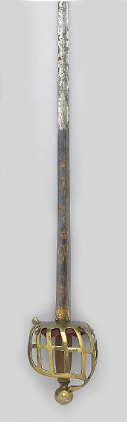 Appraisal: A Georgian brass-hilted officers swordprobably for a grenadier officer second