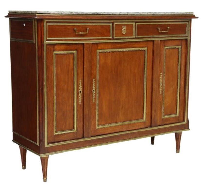 Appraisal: French Louis XVI style mahogany sideboard early th c having