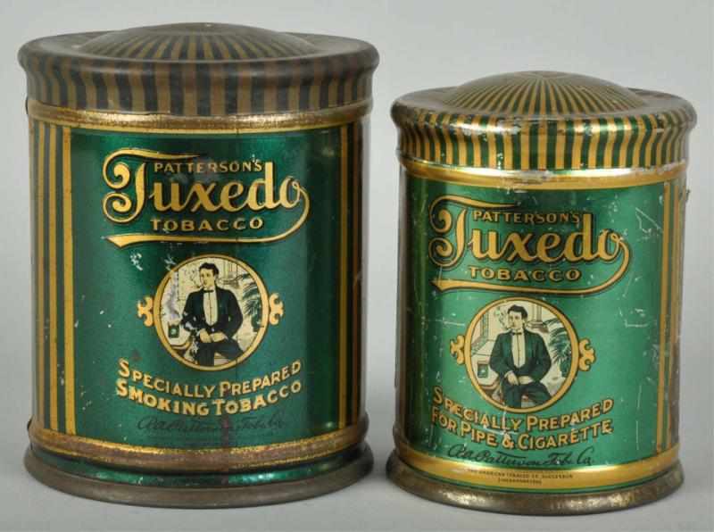 Appraisal: Lot of Round Tuxedo Tobacco Canisters Description Both are visually