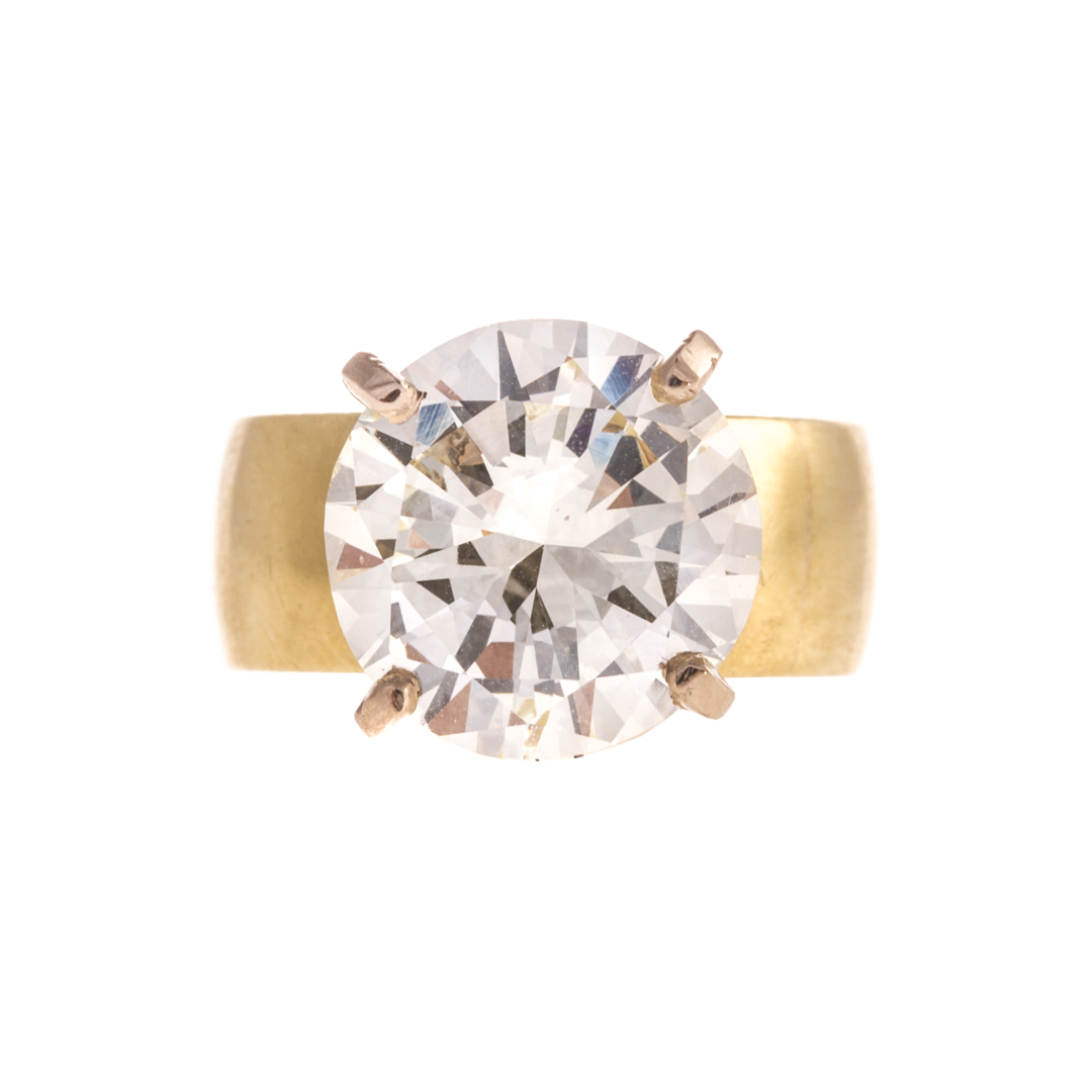 Appraisal: A Lady's Round Brilliant Diamond Ring K yellow gold wide