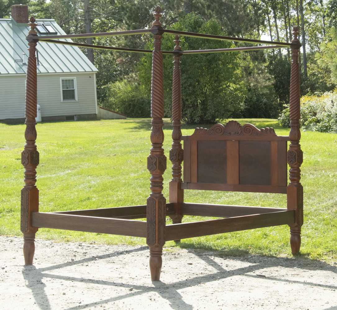 Appraisal: FEDERAL PERIOD CANOPY BED MADE INTO SINGLE QUEEN FROM FULL-SIZED