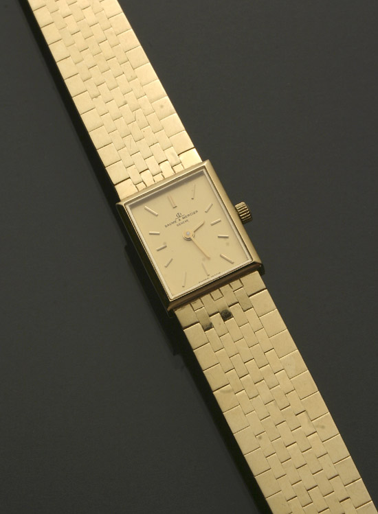 Appraisal: Lady's -Karat Yellow-Gold -Jewel Quartz Wristwatch Baume Mercier Swiss Circa