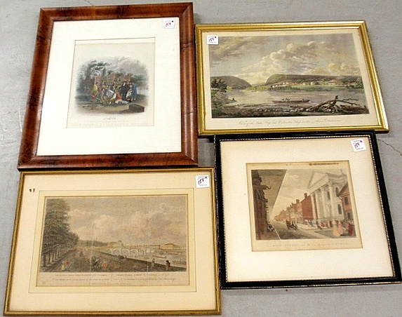 Appraisal: - Four framed prints- William Penn s Treaty with the