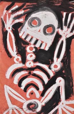 Appraisal: Chucho Jesus Reyes Ferreira Mexican - Dancing Skeleton Gouache on