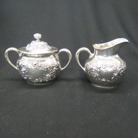 Appraisal: Gorham Sterling Silver Creamer Sugar fine floral A- grams