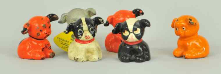 Appraisal: LOT OF DOG PAPER WEIGHTS Hubley cast iron includes Fido