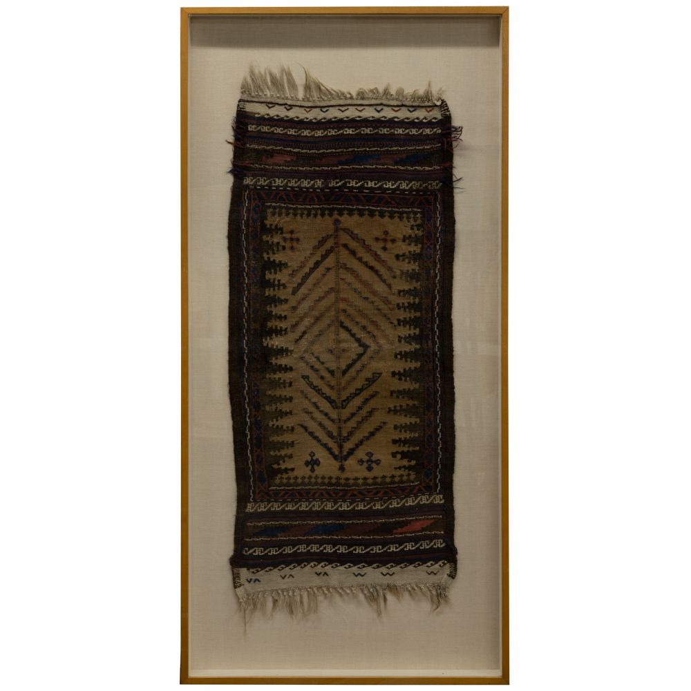 Appraisal: NORTH AFRICAN PRAYER RUGMoroccan Tunisian style having a serrated chevron