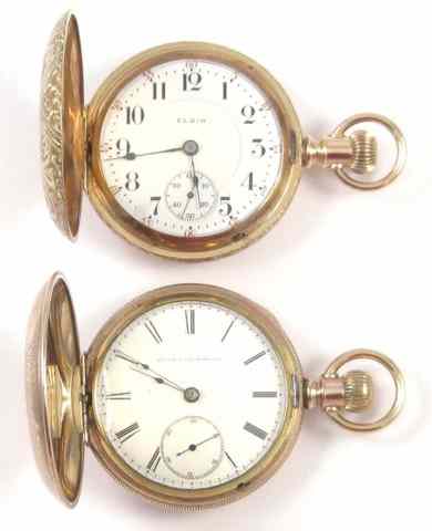 Appraisal: TWO ELGIN HUNTER CASE POCKET WATCHES model size jewels model