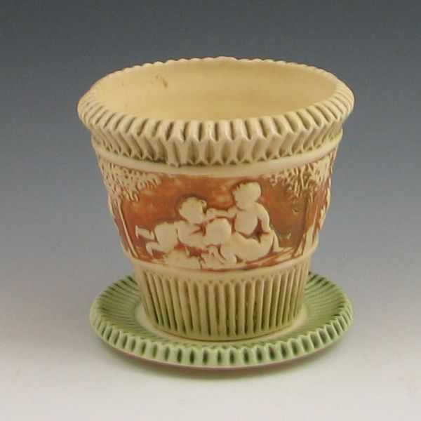 Appraisal: Roseville Donatello - '' flower pot with saucer Marked with