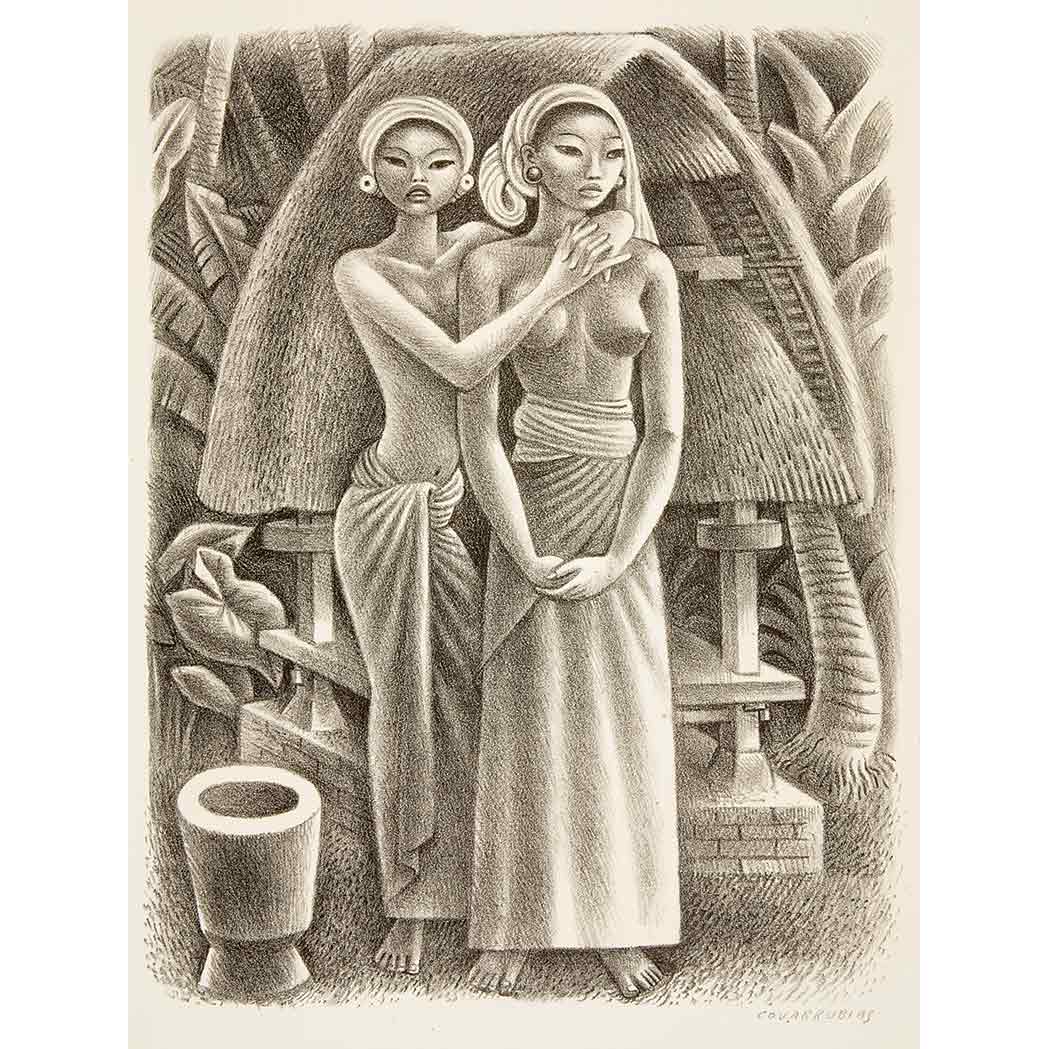 Appraisal: Miguel Covarrubias - RICE GRANARY BALI Lithograph signed in pencil