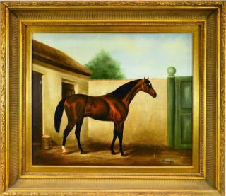 Appraisal: American Sgd Shipley O C Painting of a Horse UNITED