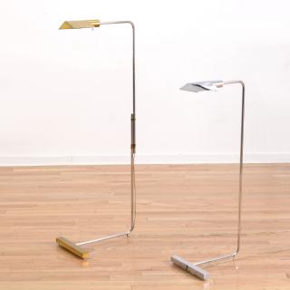 Appraisal: Cedric Hartman style brass chrome floor lamps Cedric Hartman style