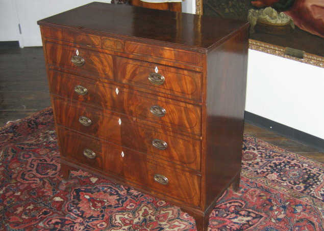 Appraisal: ENGLISH TH CENTURY MAHOGANY CHEST OF DRAWERS Showing two hidden