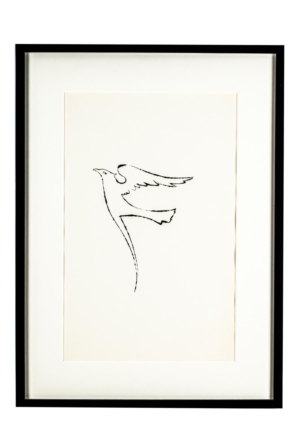 Appraisal: ANDY WARHOL - BIRD circa s ink on Strathmore paper