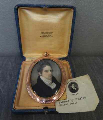 Appraisal: PEALE W Charles Miniature Portrait on Ivory Unsigned A beautifully