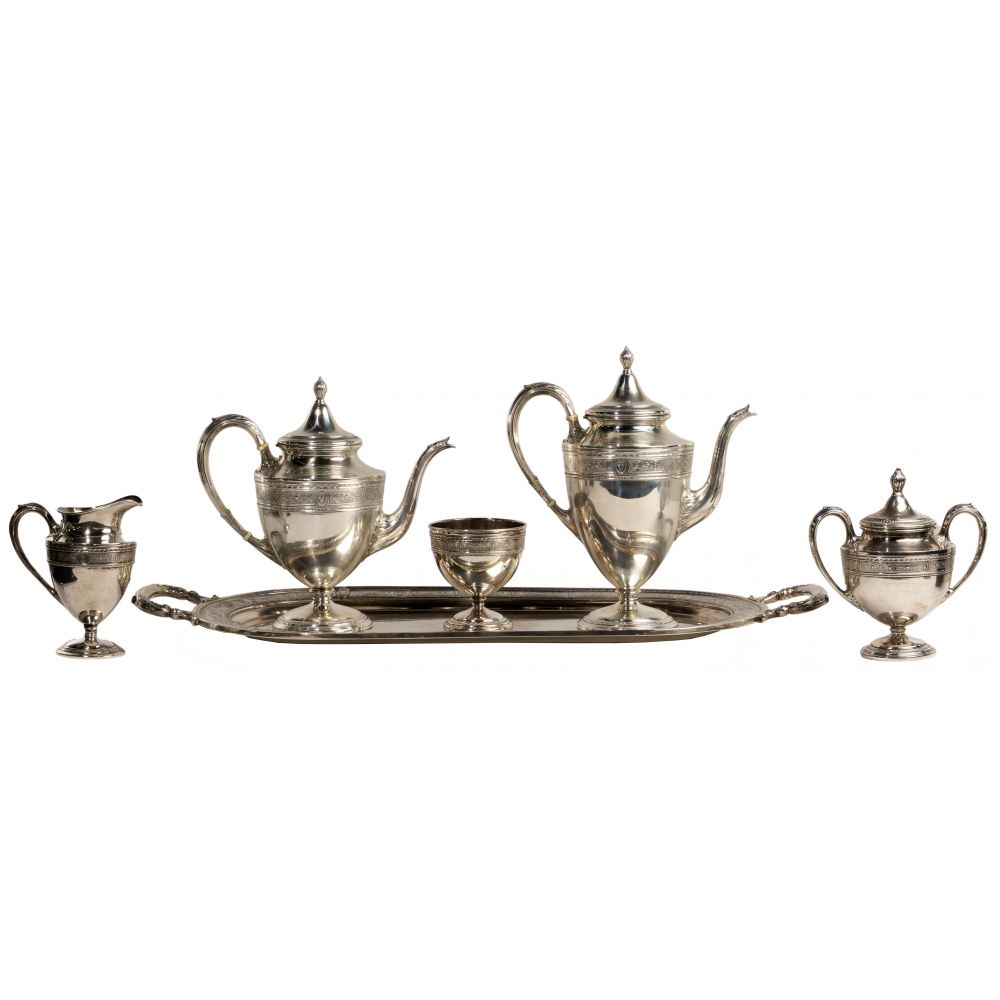 Appraisal: INTERNATIONAL WEDGWOOD STERLING SILVER BEVERAGE SERVICE items including a -pint