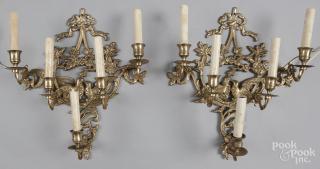 Appraisal: Pair of gilt metal sconces early mid th c ''