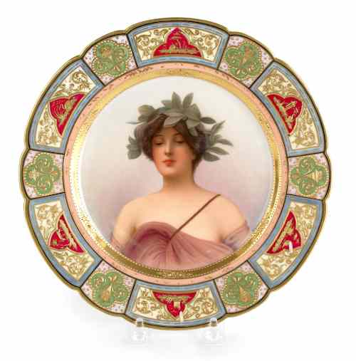 Appraisal: Vienna painted porcelain plate titled Daphne signed Wagner dia