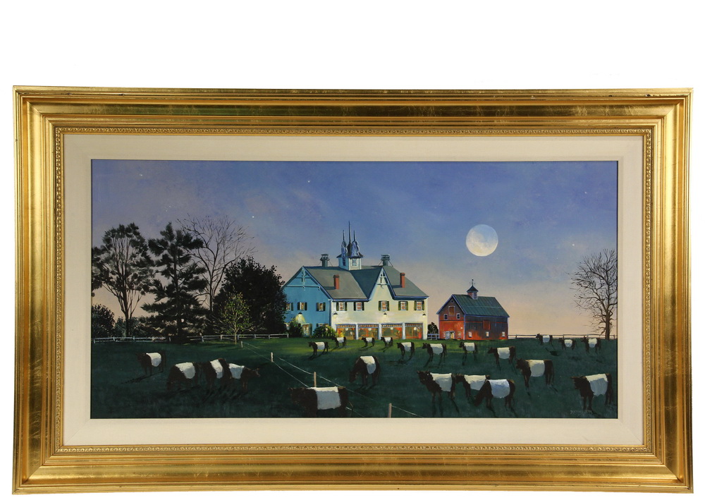 Appraisal: SALLY CALDWELL FISHER ME - - Moon Cows acrylic on