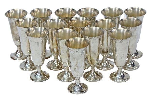 Appraisal: lot of American sterling silver cordial cups Gorham tapered bowl