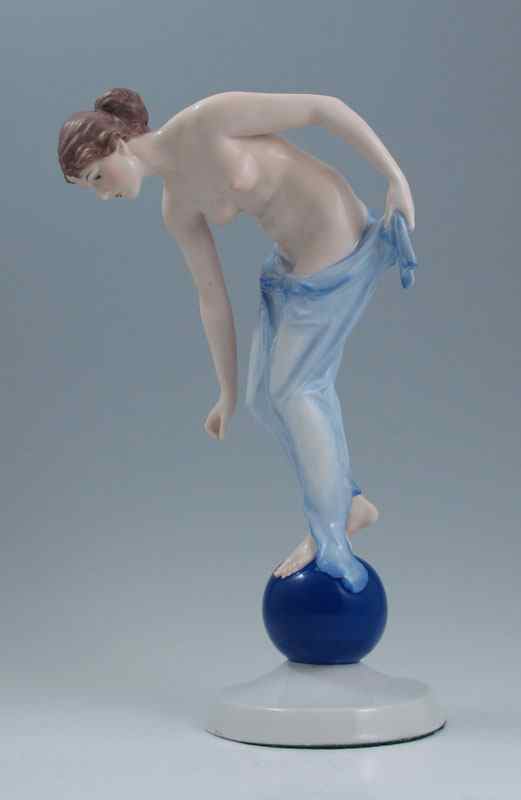 Appraisal: ROSENTHAL PORCELAIN NUDE FIGURE Designed by Ernst Wenck Gracefully draped