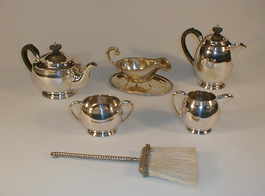 Appraisal: An electroplate four piece tea service by Walker Hall of