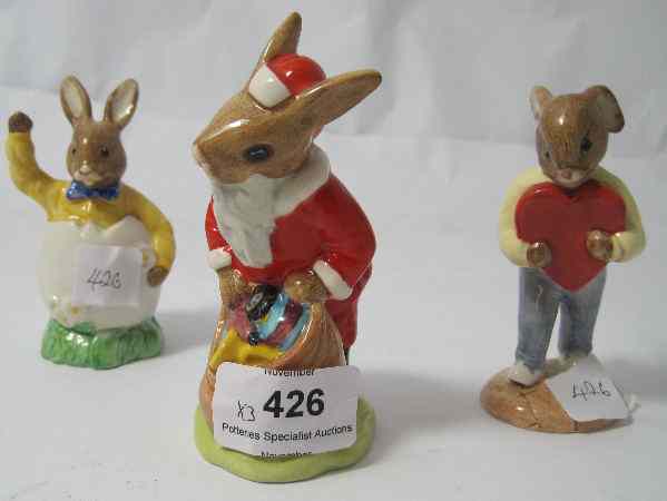 Appraisal: Royal Doulton Bunnykins Figures Santa Bunnykins Happy Christmas DB Sweetheart