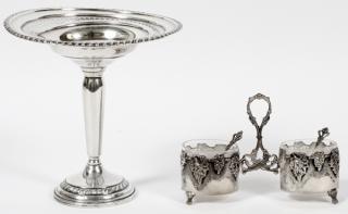 Appraisal: MASSORETT STERLING CONDIMENT SET AND COMPOTE MASSORETT STERLING CONDIMENT SET