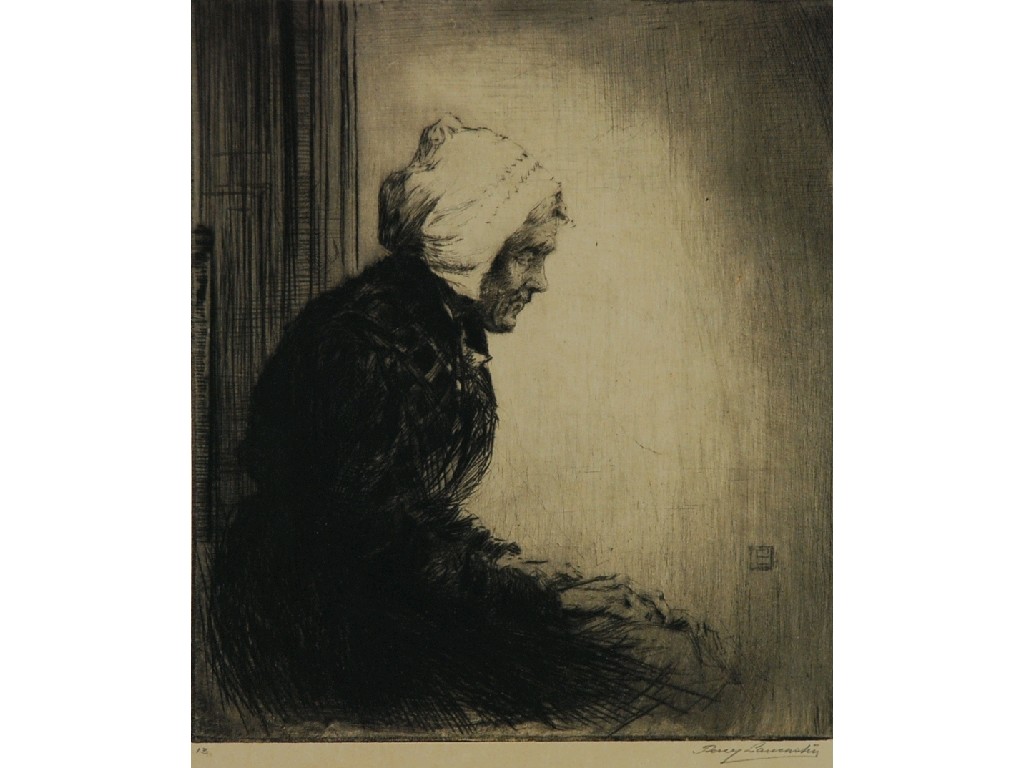 Appraisal: PERCY LANCASTER ETCHING 'Old Age' signed in pencil labelled verso