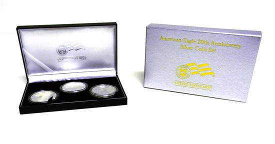 Appraisal: COINS Three Coin th Anniversary Silver eagle Set with three