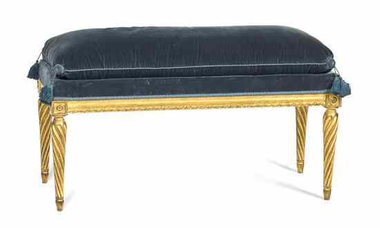 Appraisal: A Louis XVI Giltwood Window Bench having an upholstered cushion