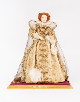 Appraisal: A costume figure of Elizabeth I wearing a pearl lined