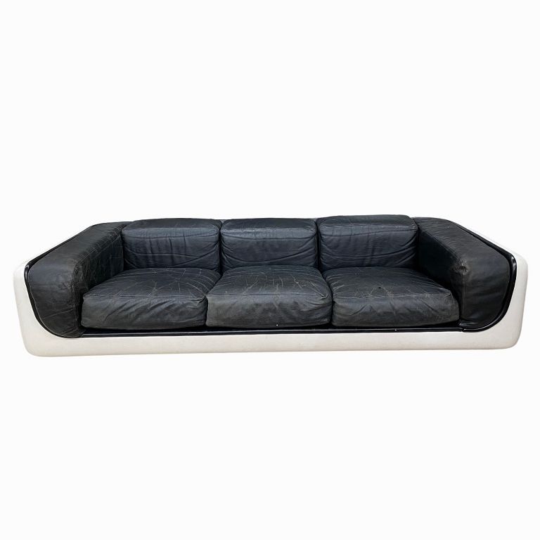 Appraisal: William Andrus Fiberglass Sofa Fiberglass and acrylic sofa by William