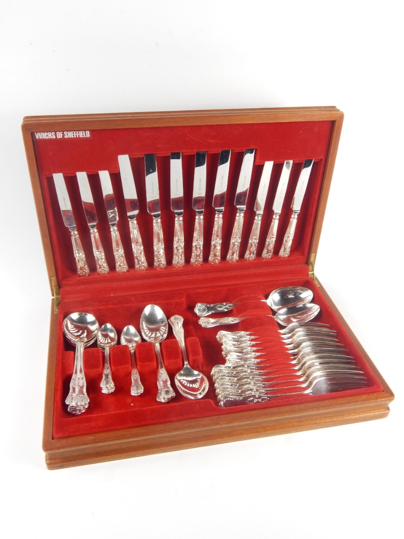 Appraisal: A Viners half canteen of plated cutlery decorated in the