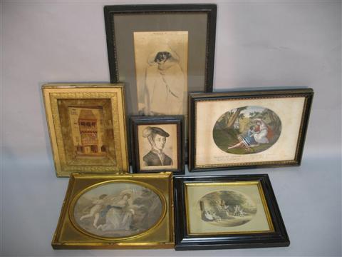 Appraisal: A GROUP OF SIX FRAMED WORKS OF ART AFTER ANGELICA