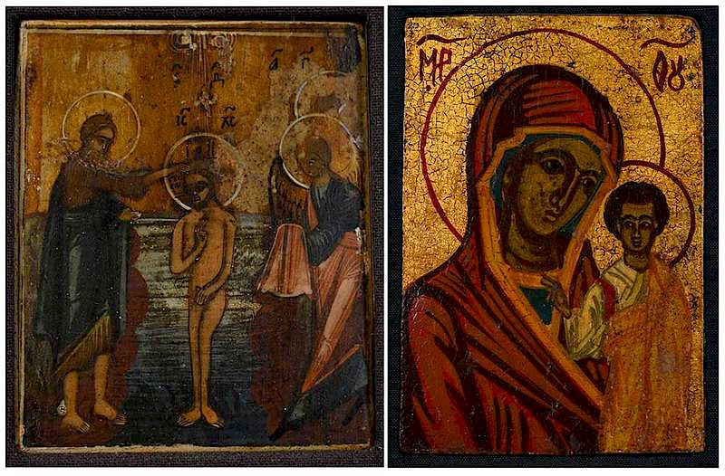 Appraisal: Two Russian Icons th th century Two icons Baptism of