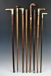 Appraisal: CANES WALKING STICKS - Collection of eight th c wooden