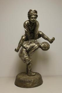 Appraisal: Large and Quality Silvered Bronze Sculpture of Children Playing From