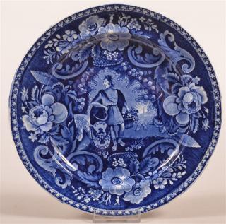 Appraisal: Historical Staffordshire Peace Plenty Plate Historical Staffordshire Blue Transfer China